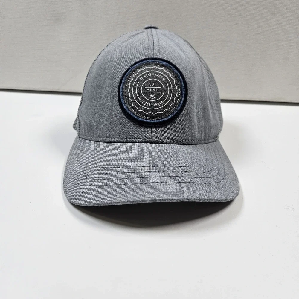 Travis Mathew California Distressed Grey Mesh Snapback Baseball Cap Golf Youth